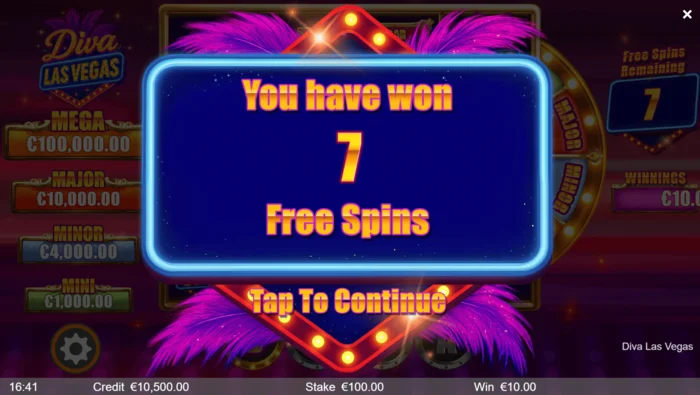 Diva Las Vegas - pokretanje bonus Free Spins-a