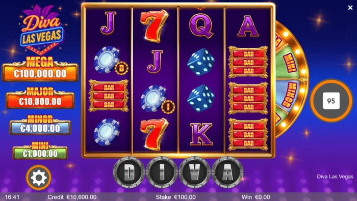 Diva Las Vegas - glavni ekran sa 4x4 bubnjevima